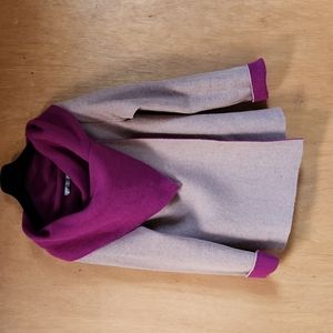 Raspberry and Tan Sweater Jacket